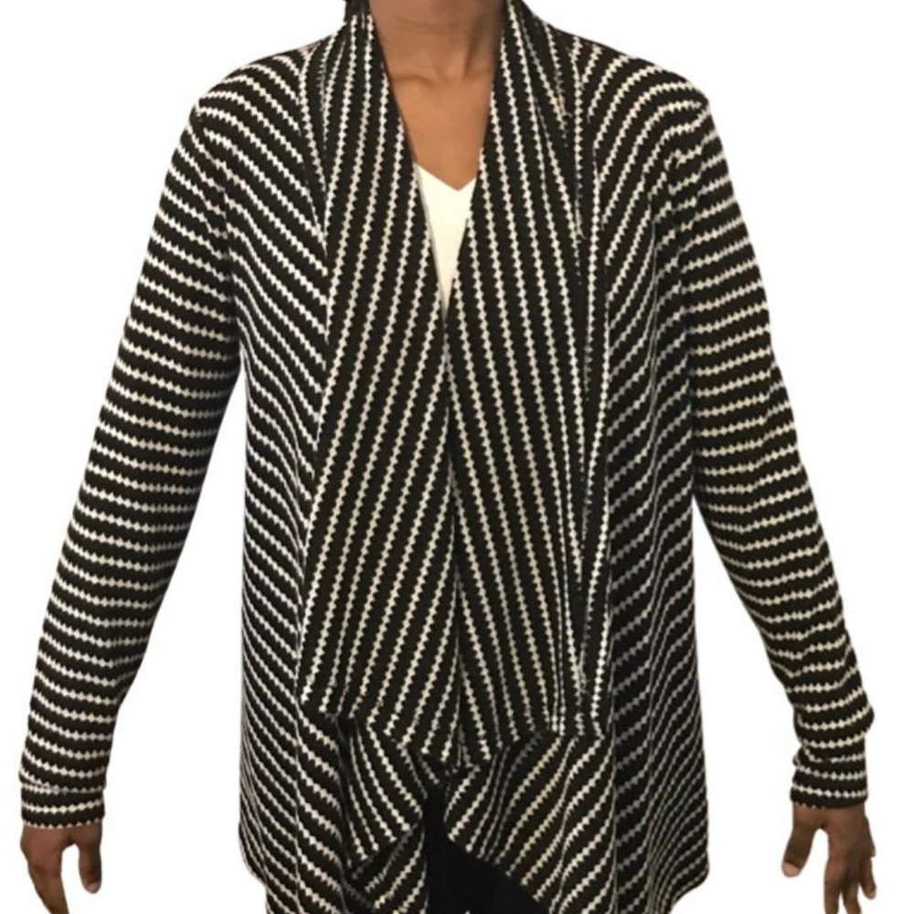 Lily White Black & White Stripe Cardigan